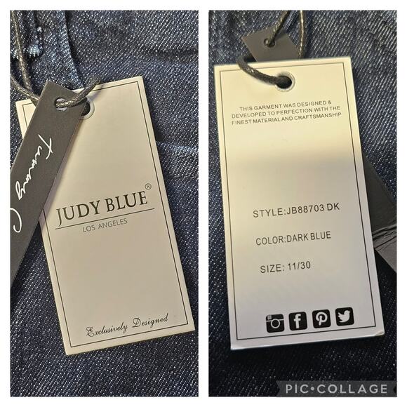 Judy Blue High Waist Tummy Control Raw Hem Skinny Denim Jeans #88703 Size 11/30 - Picture 11 of 11